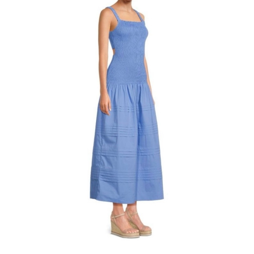 SAYLOR NEW Tiffani Smocked Blue Dress with Cut out Back size Small - Picture 7 of 16